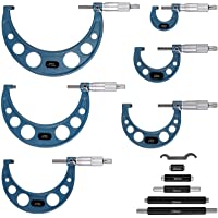 Micrómetro Exterior 0-6&quot-- 0-150 mm 6 Piezas Micrómetros Exteriores Manual con Precisíón0-0001&quot- - 0-01 mm para Medición…